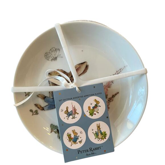 Beatrix Potter Peter Rabbit Assorted Appetizer Plates 6in Set of 4 Easter New - Picture 2 of 9
